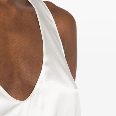 (W) PINKO SS24 白色V领宽松无袖上衣。 103028A1RI-Z05 Shop (W) PINKO SS24 白色V领宽松无袖上衣。 103028A1RI-Z05