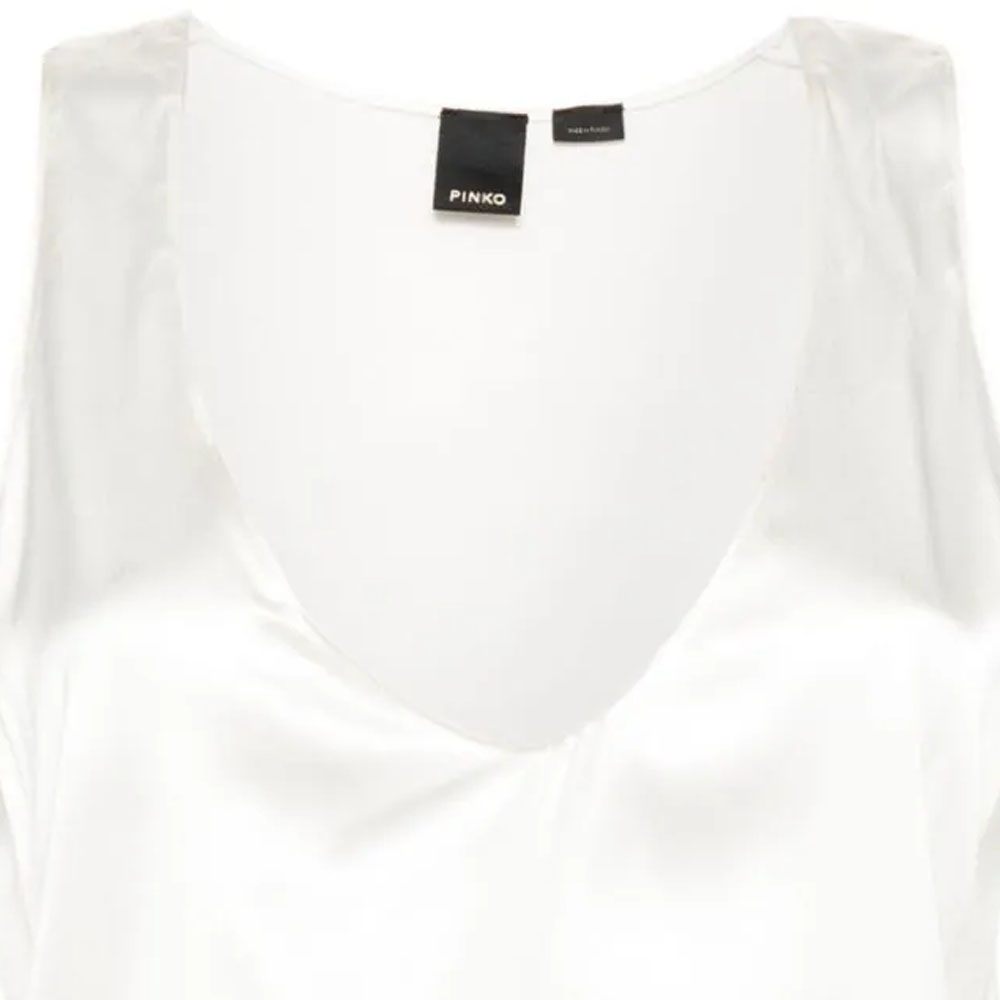 Details for (W) PINKO SS24 白色V领宽松无袖上衣。 103028A1RI-Z05