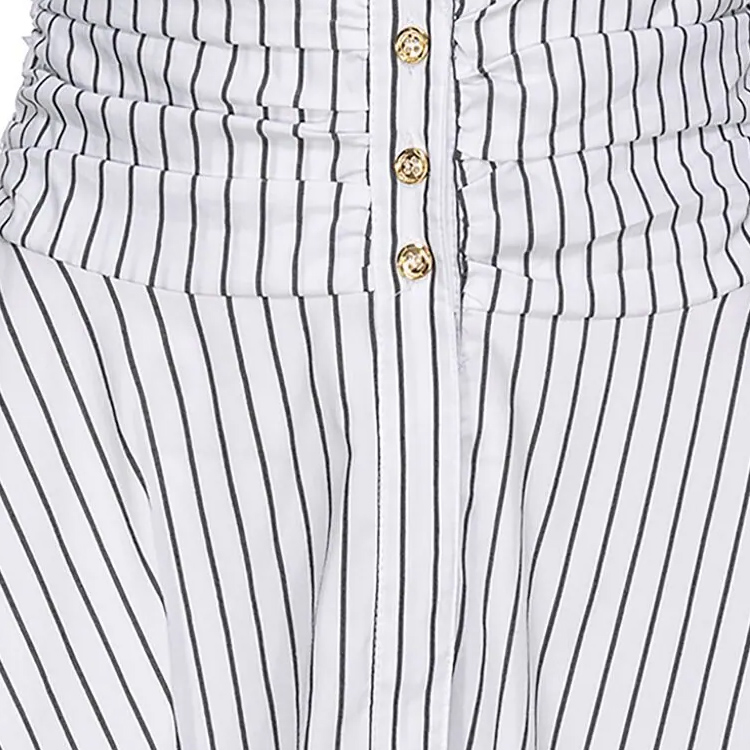 Details for (W) PINKO SS24 白色条纹V领长袖休闲连衣裙 102773A1PF-ZZ1