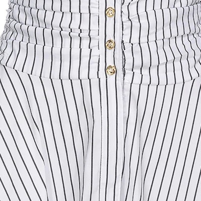 (W) PINKO SS24 白色条纹V领长袖休闲连衣裙 102773A1PF-ZZ1 Details for (W) PINKO SS24 白色条纹V领长袖休闲连衣裙 102773A1PF-ZZ1