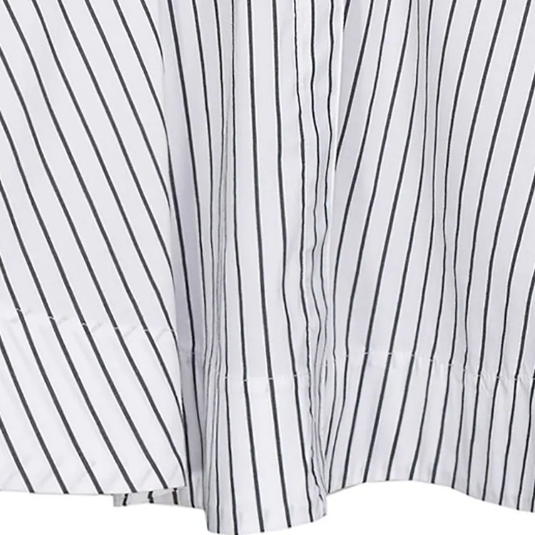 Sizing (W) PINKO SS24 白色条纹V领长袖休闲连衣裙 102773A1PF-ZZ1