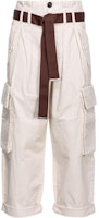 (Women) PINKO SS24 Adjustable High-Waist Wide-Leg Cargo Pants Women Beige 101840A21C-Z12 (Women) PINKO SS24 Adjustable High-Waist Wide-Leg Cargo Pants Women Beige 101840A21C-Z12