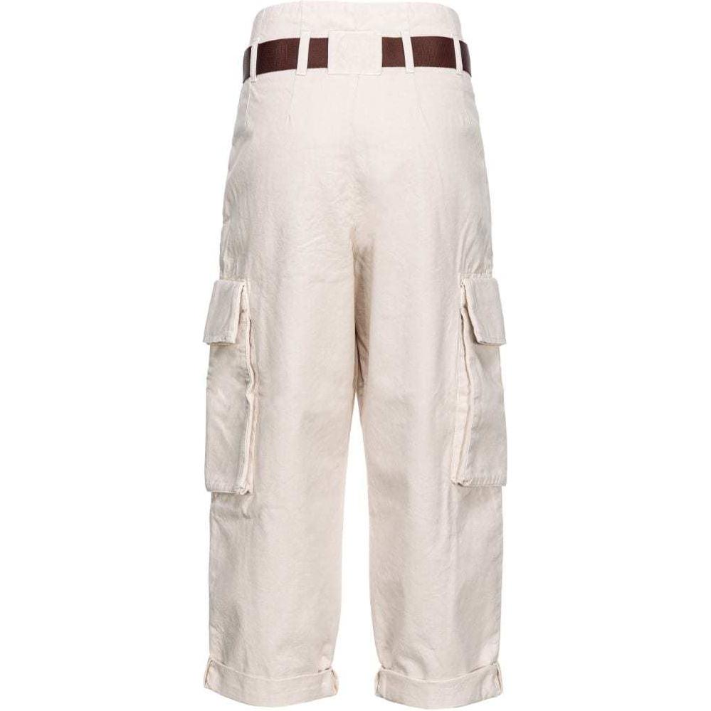 Lookbook (W) PINKO SS24 可調高腰寬褲 工裝褲 女生 米色 101840A21C-Z12