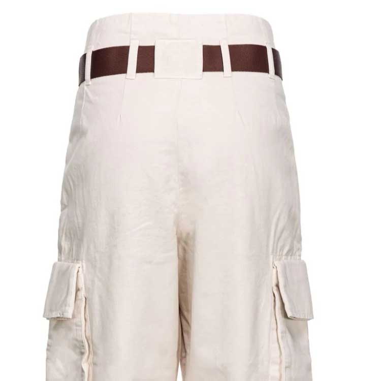 Sizing (W) PINKO SS24 可調高腰寬褲 工裝褲 女生 米色 101840A21C-Z12