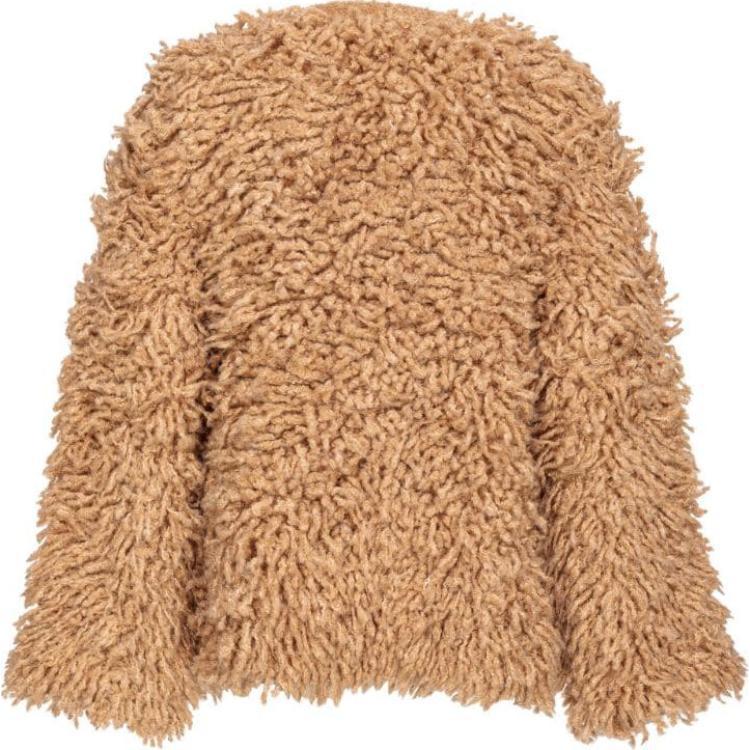 Lookbook (W) PINKO SS24 女款米色長袖仿皮草上衣附挖空設計。 103928A22B