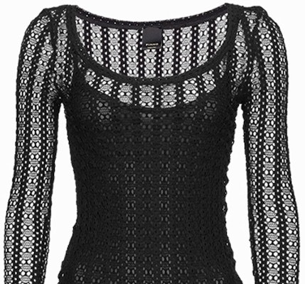 (W) PINKO SS24 黑色镂空针织长袖短款毛衣连衣裙 女款 103191A1PY-Z99 Shop (W) PINKO SS24 黑色镂空针织长袖短款毛衣连衣裙 女款 103191A1PY-Z99