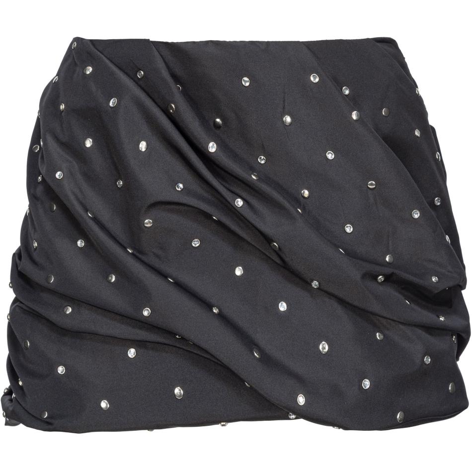 Order (W) PINKO SS24黑色铆钉褶皱拉链休闲裙女款 103811A1ZZ-Z99