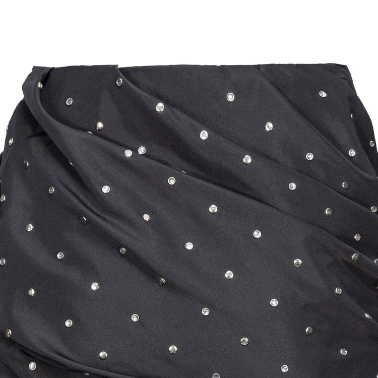Shop (W) PINKO SS24黑色铆钉褶皱拉链休闲裙女款 103811A1ZZ-Z99