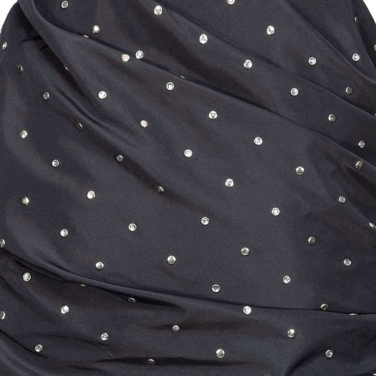 Details for (W) PINKO SS24黑色铆钉褶皱拉链休闲裙女款 103811A1ZZ-Z99