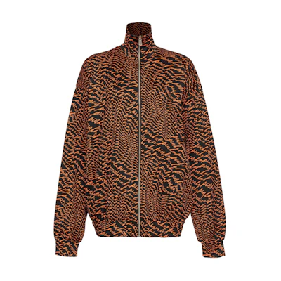 (Women) Pinko SS24 Brown Floral High-Neck Zip Jacket 102479A1LH-ZA1