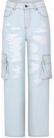 (Women) PINKO SS24 Distressed Mid-Rise Straight-Leg Jeans Women Light Blue 103407A1LR-PJN (Women) PINKO SS24 Distressed Mid-Rise Straight-Leg Jeans Women Light Blue 103407A1LR-PJN