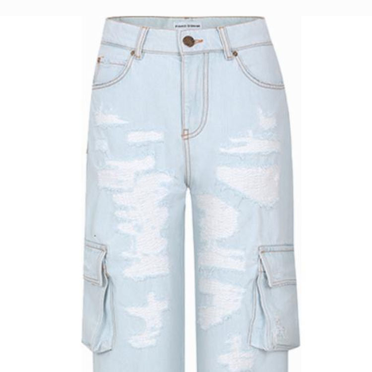 Shop (W) PINKO SS24 女裝淺藍色做舊中腰直筒牛仔褲 103407A1LR-PJN