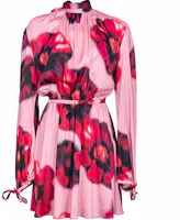 Order (W) PINKO SS24 花卉印花高領露背長袖連衣裙 女士 粉色 103958A23P