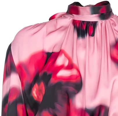 (W) PINKO SS24 花卉印花高領露背長袖連衣裙 女士 粉色 103958A23P Shop (W) PINKO SS24 花卉印花高領露背長袖連衣裙 女士 粉色 103958A23P