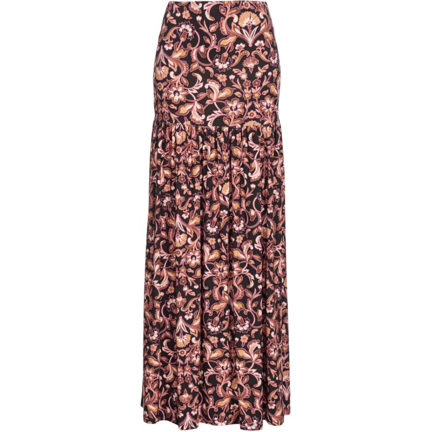 (Women) PINKO SS24 Floral Print Mid-Rise Casual Maxi Skirt Women Brown 104168A23H-LC6