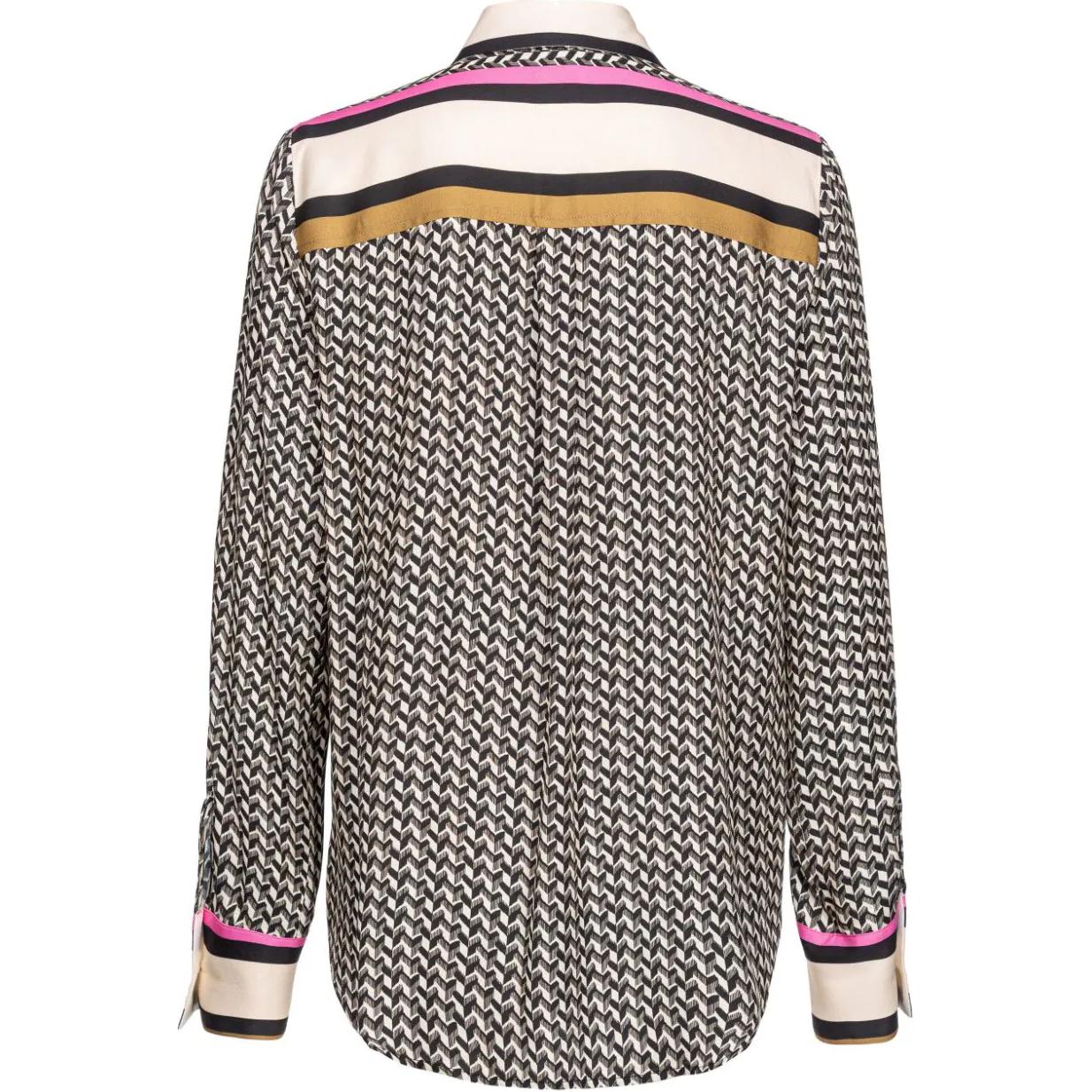 Lookbook (W) PINKO SS24 女士几何印花多色长袖衬衫 104011A24Z-CZ5