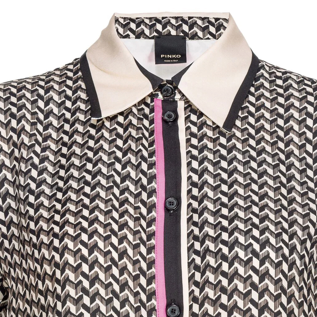 Shop (W) PINKO SS24 女士几何印花多色长袖衬衫 104011A24Z-CZ5