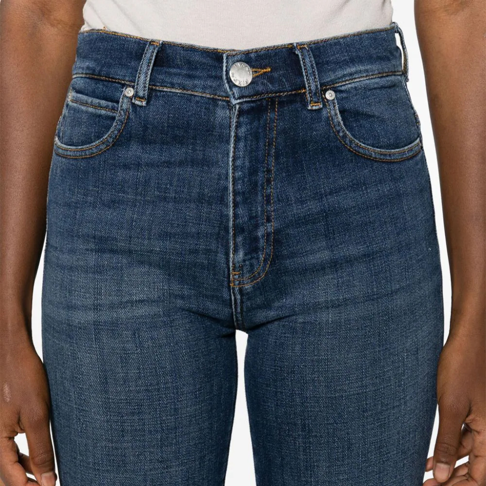 Details for (W) PINKO SS24 中腰喇叭破洞毛邊牛仔褲 靛藍色 103860A20M-PJZ