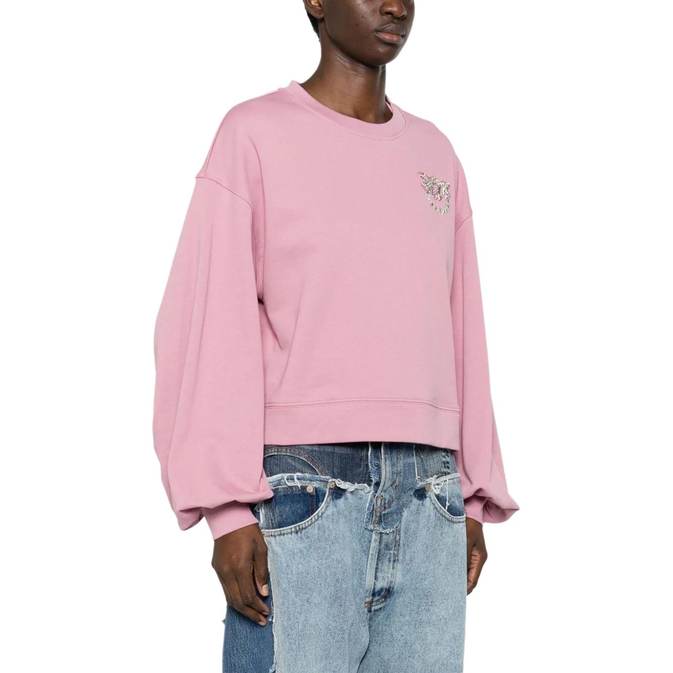 Purchase (W) Pinko SS24 粉色燈籠袖女款衛衣附Logo裝飾 102827A1R8-N98