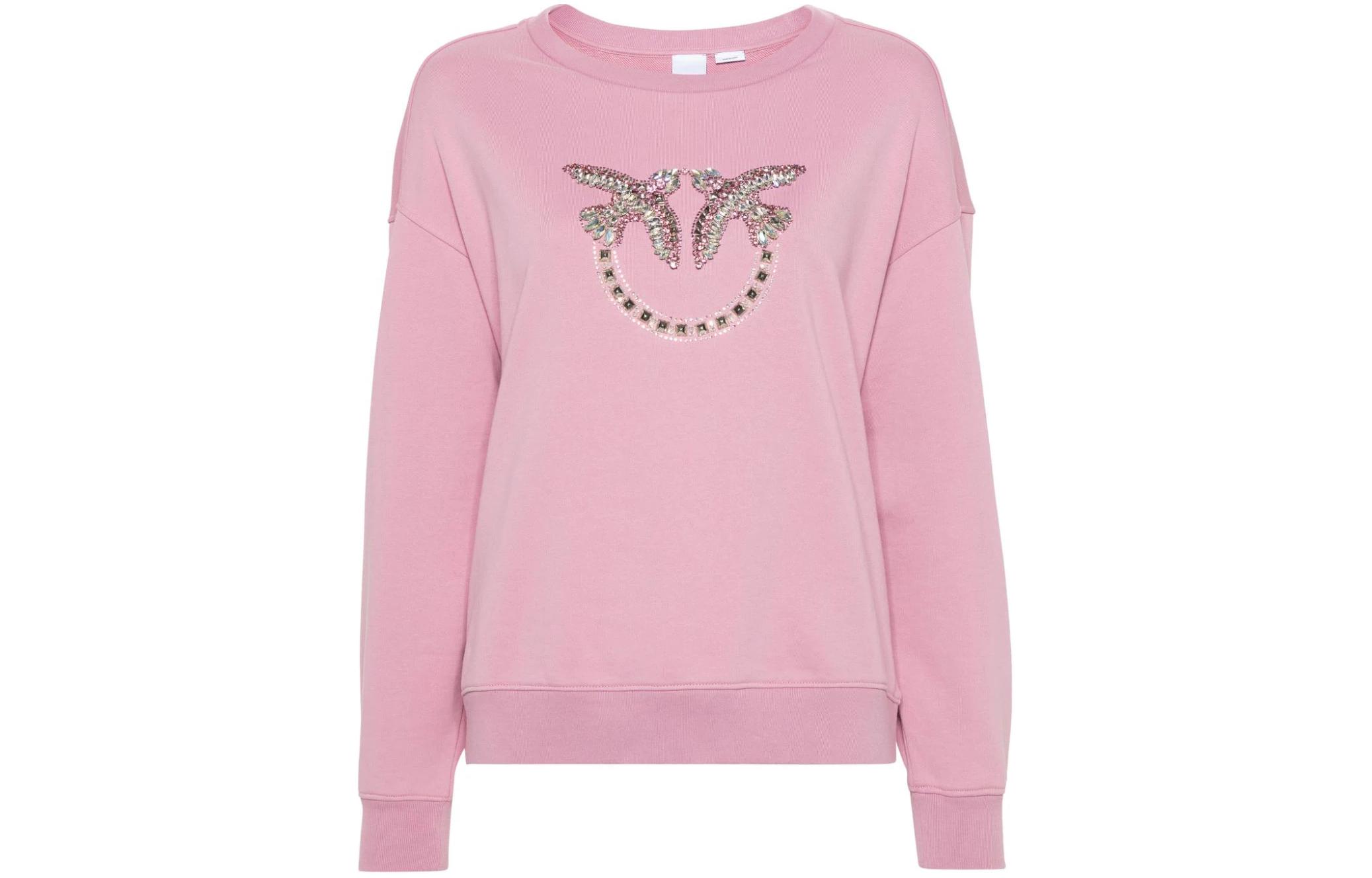 Order (W) PINKO SS24 女款粉色水鑽裝飾寬鬆長袖上衣 100534A1R8-N98