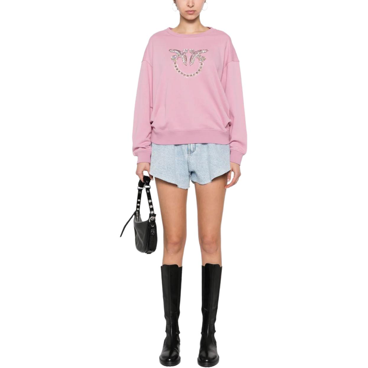 Lookbook (W) PINKO SS24 女款粉色水鑽裝飾寬鬆長袖上衣 100534A1R8-N98