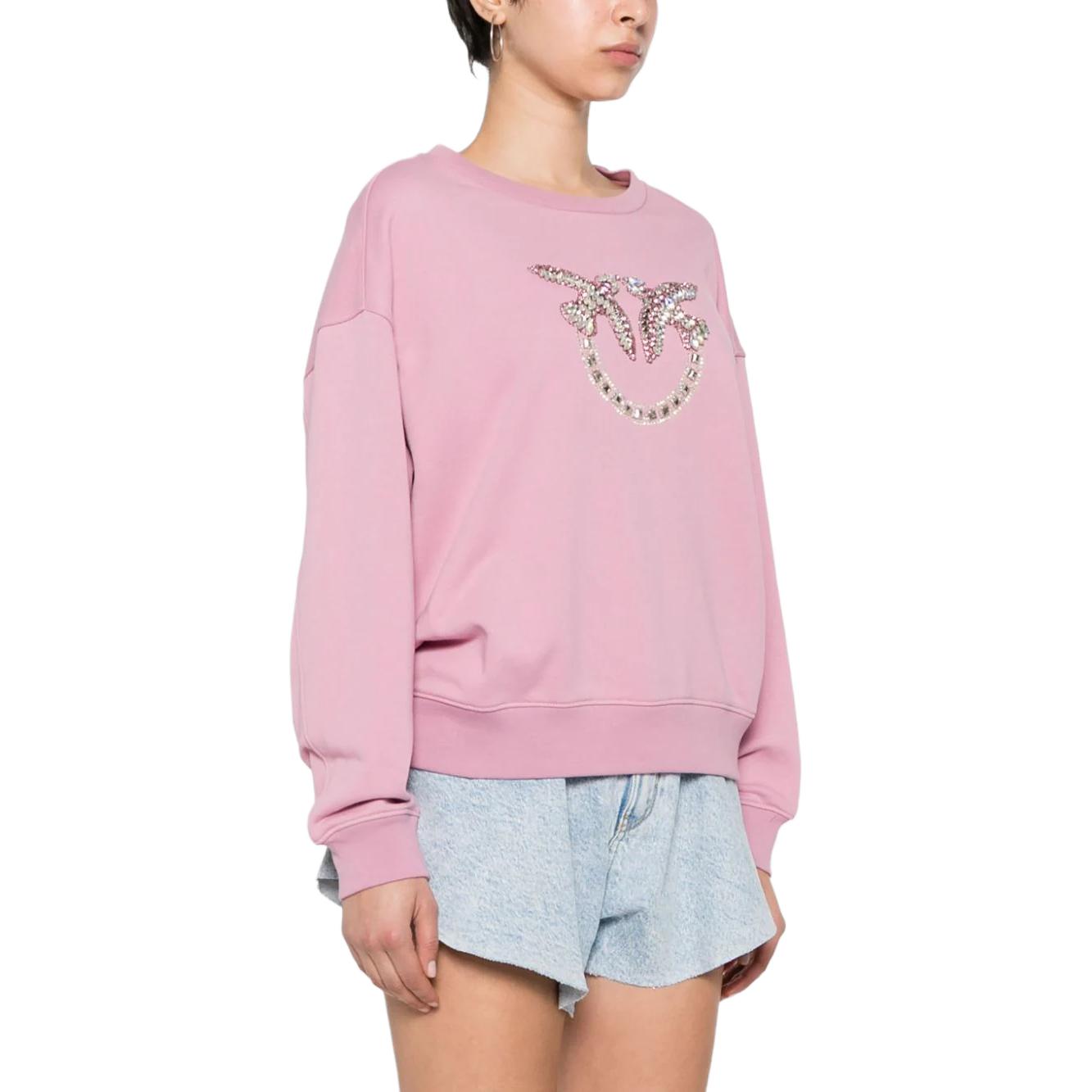 Purchase (W) PINKO SS24 女款粉色水鑽裝飾寬鬆長袖上衣 100534A1R8-N98