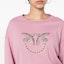 Details for (W) PINKO SS24 女款粉色水鑽裝飾寬鬆長袖上衣 100534A1R8-N98