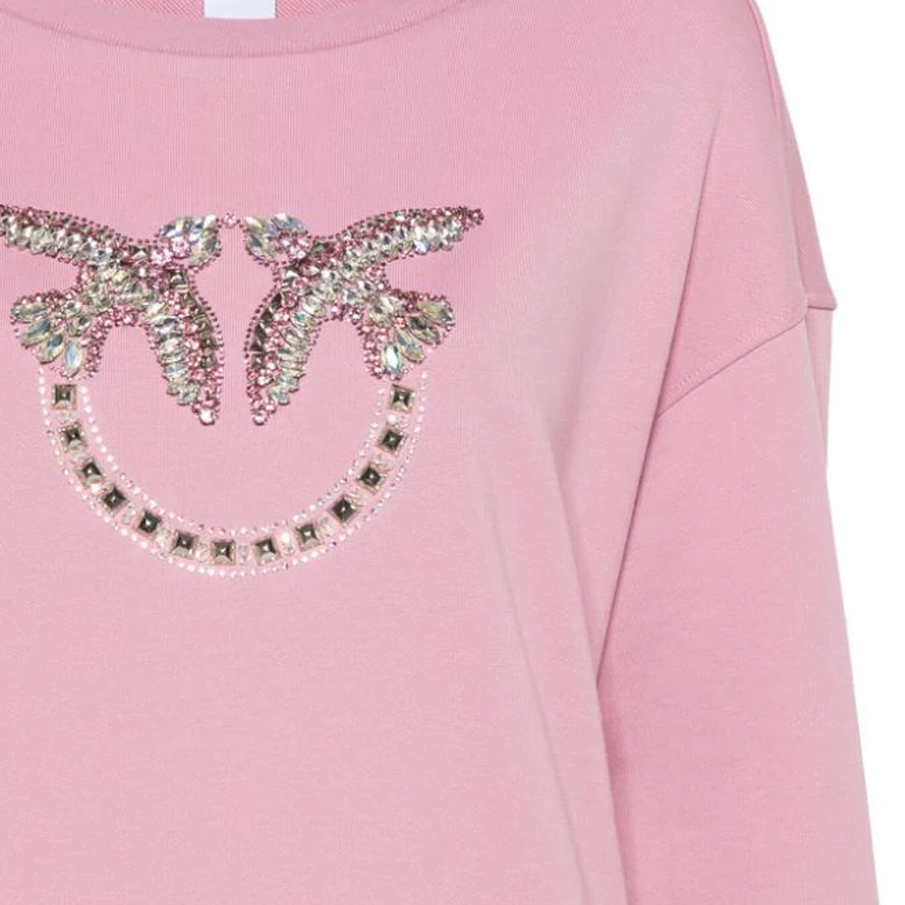 Sizing (W) PINKO SS24 女款粉色水鑽裝飾寬鬆長袖上衣 100534A1R8-N98