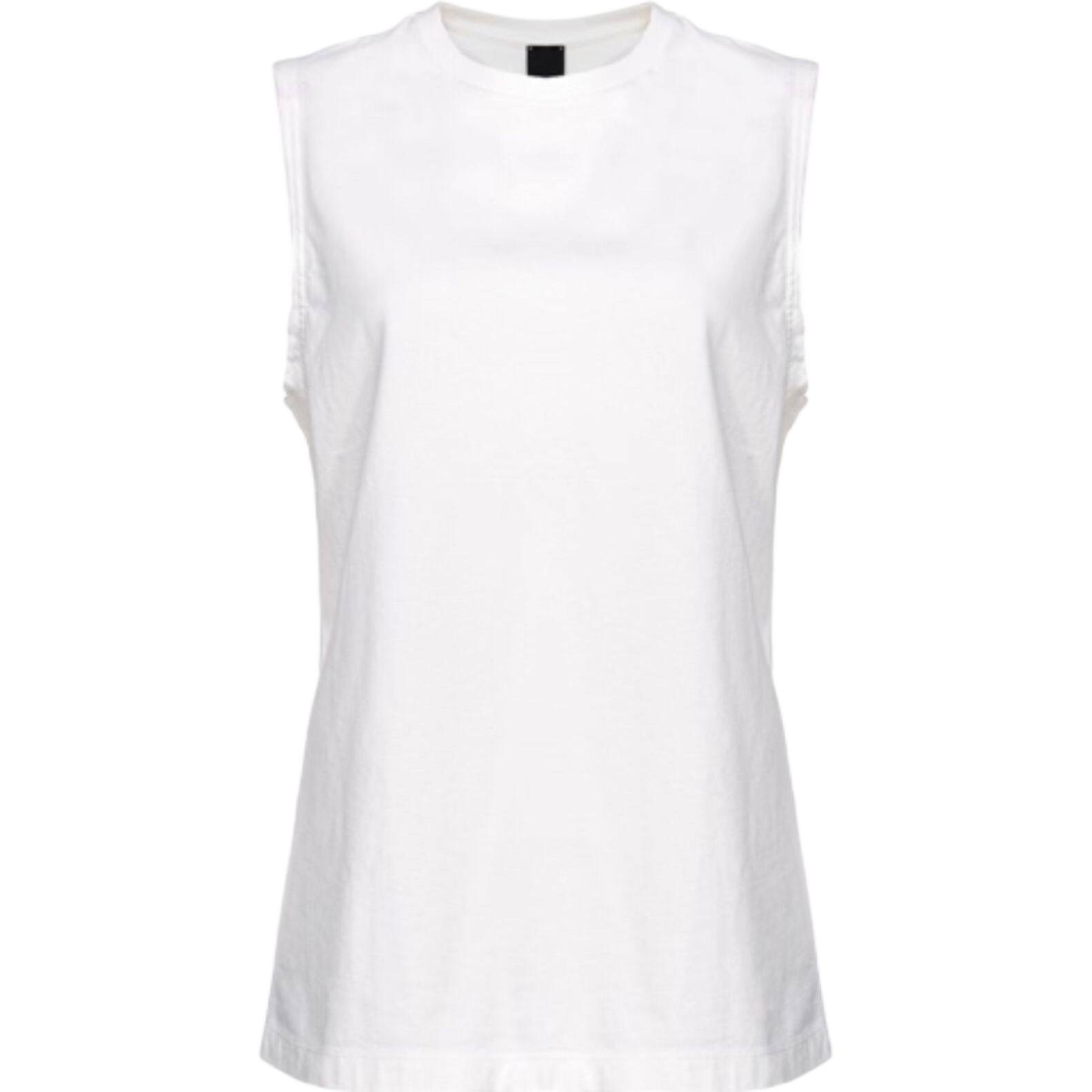 (Women) PINKO SS24 Sleeveless White Tank Top 103007A1NN-Z07