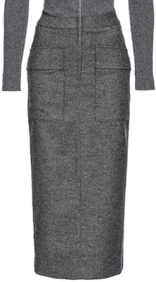 (W) PINKO SS24女士修身灰色中长连衣裙带拉链翻领和开叉设计。 104235A25M-ZI2 Purchase (W) PINKO SS24女士修身灰色中长连衣裙带拉链翻领和开叉设计。 104235A25M-ZI2