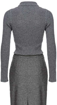 (W) PINKO SS24女士修身灰色中长连衣裙带拉链翻领和开叉设计。 104235A25M-ZI2 Details for (W) PINKO SS24女士修身灰色中长连衣裙带拉链翻领和开叉设计。 104235A25M-ZI2