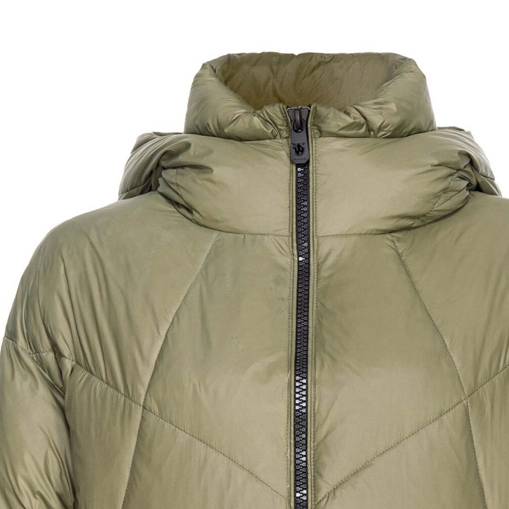 Shop (W) PINKO SS24 女款輕綠色純棉連帽菱格外套 103823A1ZS