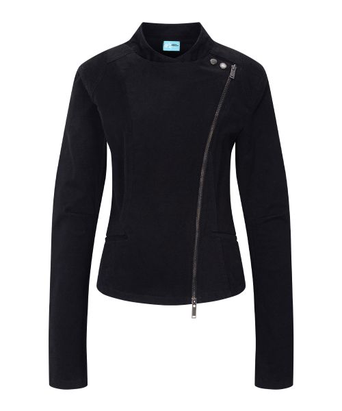 Order (Women) Please No Follow Asym Cotton Washed Black Jacket PNBFJA004BK