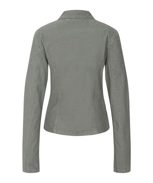 Shop (Women) Please No Follow Asym Cotton Washed Jacket - Washed Khaki Grey PNBFJA004KK