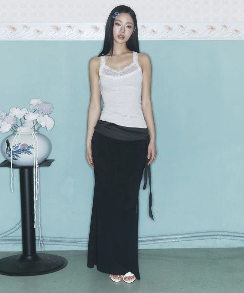 women-please-no-follow-ina-shirring-long-black-skirt-pnbfsk-005-bk