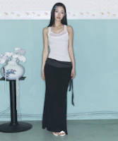 (Women) PLEASE NO FOLLOW Ina Shirring Long Black Skirt PNBFSK005BK (Women) PLEASE NO FOLLOW Ina Shirring Long Black Skirt PNBFSK005BK