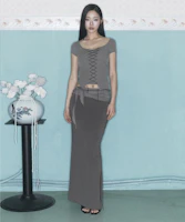 (Women) Please No Follow Ina Shirring Long Skirt - Khaki Maxi Skirt PNBFSK005KK (Women) Please No Follow Ina Shirring Long Skirt - Khaki Maxi Skirt PNBFSK005KK