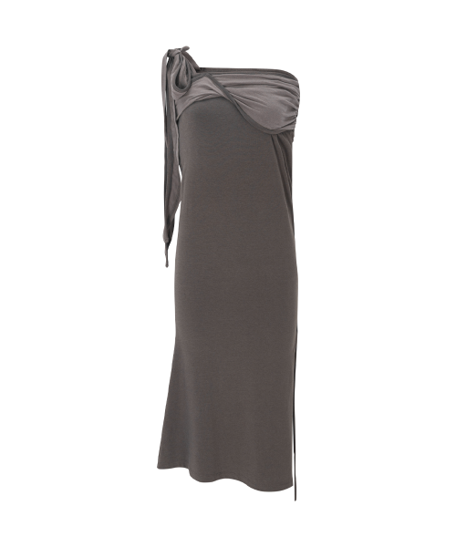 Lookbook (Women) Please No Follow Ina Shirring Long Skirt - Khaki  Maxi Skirt PNBFSK005KK