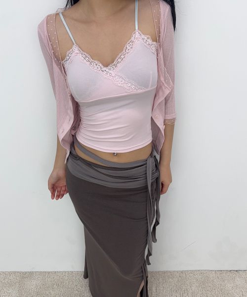 Details for (Women) Please No Follow Ina Shirring Long Skirt - Khaki  Maxi Skirt PNBFSK005KK