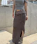 Sizing (Women) Please No Follow Ina Shirring Long Skirt - Khaki Maxi Skirt PNBFSK005KK