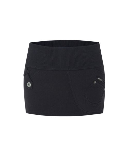 Lookbook (Women) Please No Follow Karena Black Side Pocket Mini Skirt PNBFSK001BK