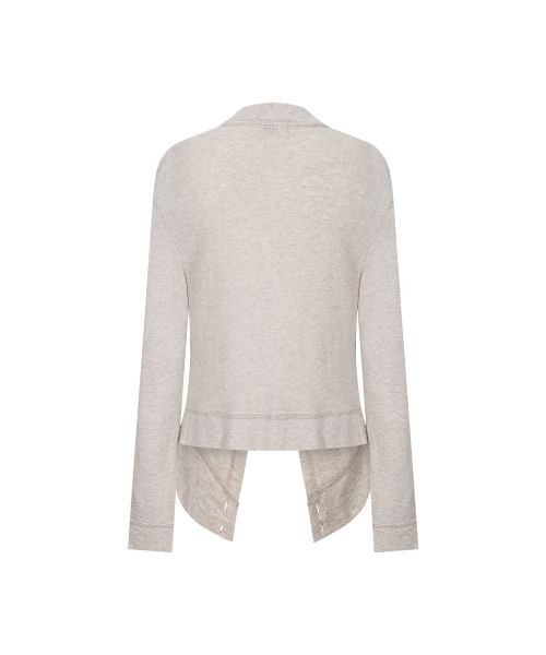 Lookbook (Women) Please No Follow Raya Drape Button Cardigan - Oatmeal PNBFCD003OT