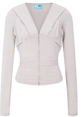 (Women) Please No Follow Rhea Drape Beige Long Sleeve Hoodie PNBFHD009BE Order (Women) Please No Follow Rhea Drape Beige Long Sleeve Hoodie PNBFHD009BE