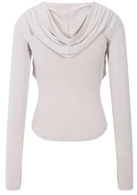 (Women) Please No Follow Rhea Drape Beige Long Sleeve Hoodie PNBFHD009BE Lookbook (Women) Please No Follow Rhea Drape Beige Long Sleeve Hoodie PNBFHD009BE