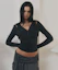 Buy (Women) Please No Follow Rhea Drape Long Sleeve Hoodie - Cool Charcoal PNBFHD009CH