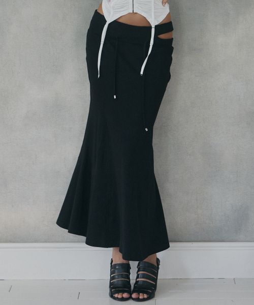 (Women) Please No Follow Voline Black Mermaid Long Skirt PNBFSK008BK