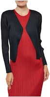 (Women) PLEATS PLEASE ISSEY MIYAKE Black Solid Short Cardigan Knitwear PP36JO106-15 (Women) PLEATS PLEASE ISSEY MIYAKE Black Solid Short Cardigan Knitwear PP36JO106-15