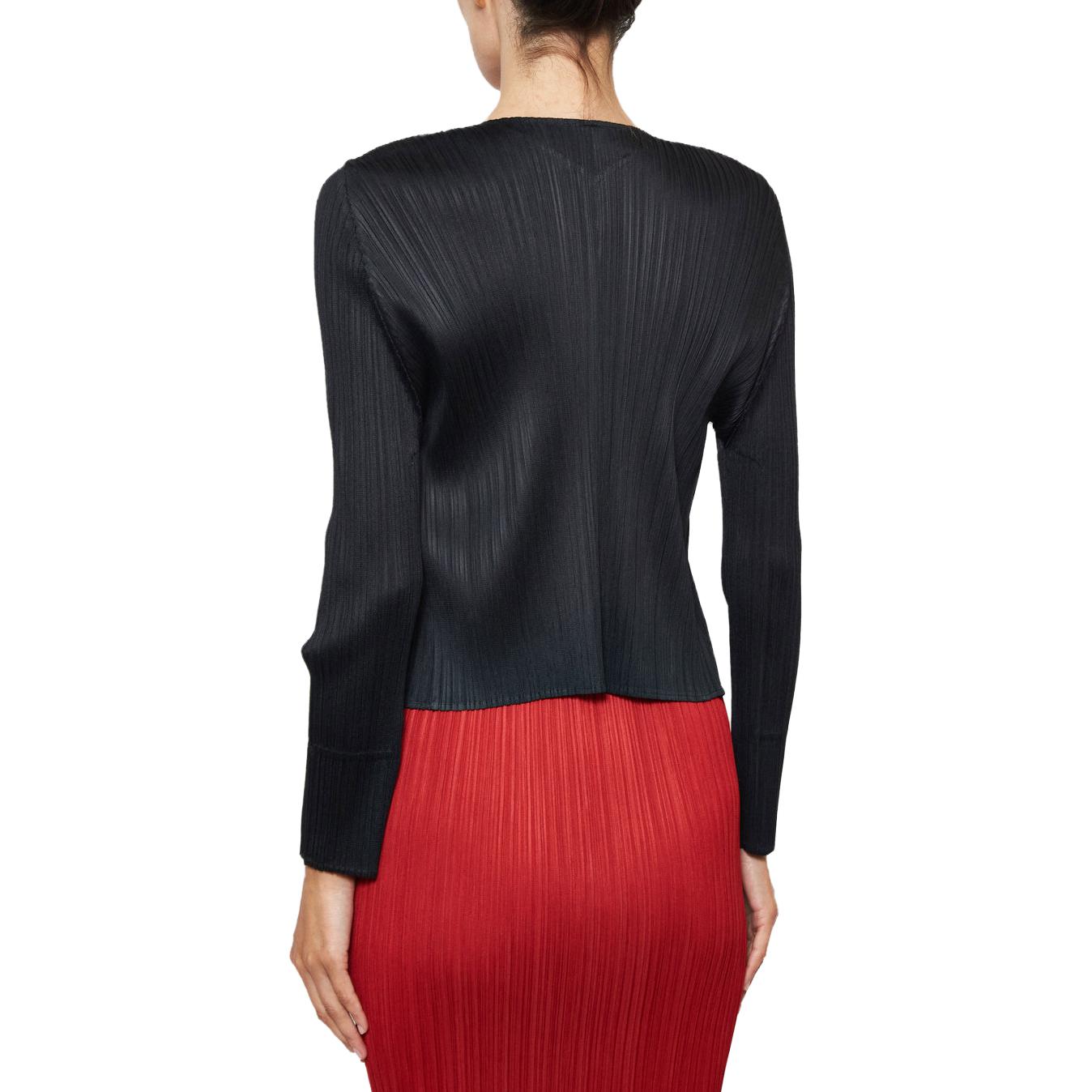 Shop (W) PLEATS PLEASE ISSEY MIYAKE Cárdigan Negro Corto de Punto para Mujer PP36JO106-15