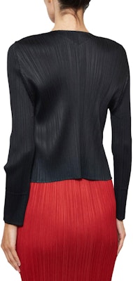 (W) PLEATS PLEASE ISSEY MIYAKE Cárdigan Negro Corto de Punto para Mujer PP36JO106-15 Shop (W) PLEATS PLEASE ISSEY MIYAKE Cárdigan Negro Corto de Punto para Mujer PP36JO106-15