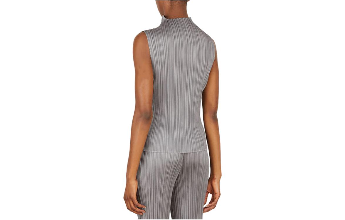 Lookbook (W) PLEATS PLEASE ISSEY MIYAKE 灰色無袖高領百褶背心上衣 PP28JK102-12